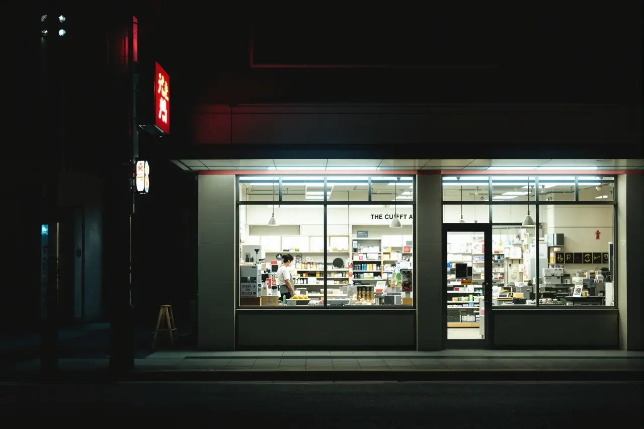 深夜便利店的光